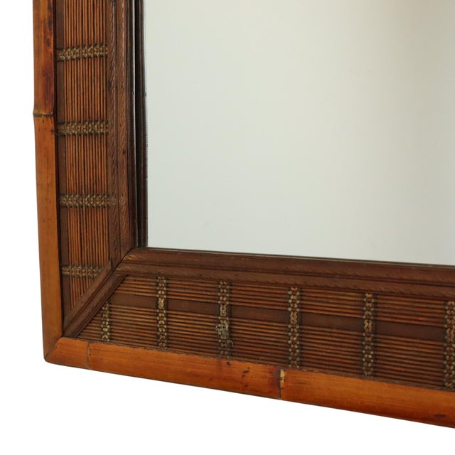 Vintage Square Bamboo and Rattan Mirror, 1960s For Sale - Image 14 of 16