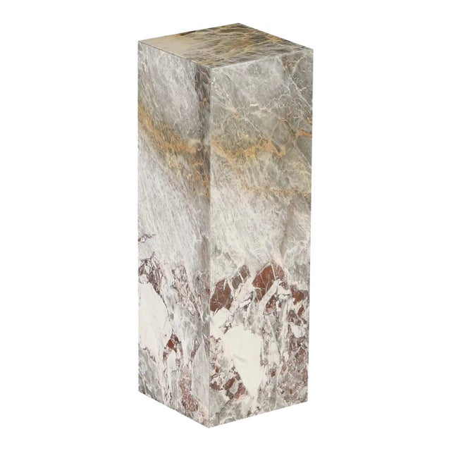1980's Post-Modern Exotic Marble Column Pedestal For Sale