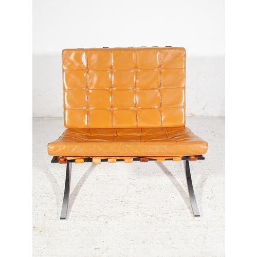 Metal Vintage Barcelona Lounge Chairs by Mies Van Der Rohe for Knoll, 1970s, Set of 2 For Sale - Image 7 of 17