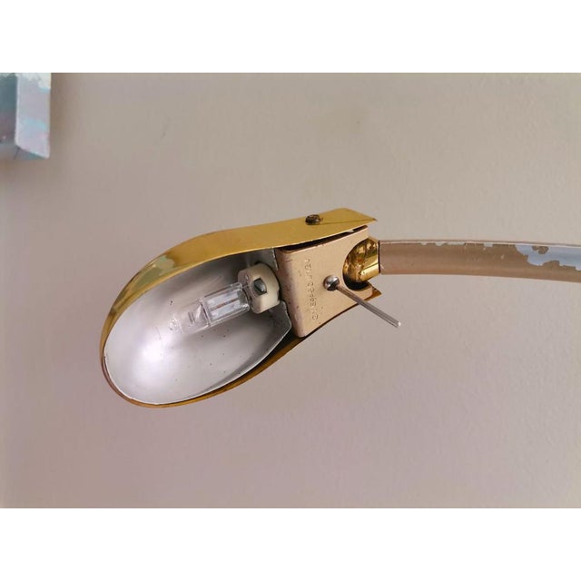 Tall Modernist Golden Height Adjustable Floor Lamp, 1970s For Sale - Image 9 of 17