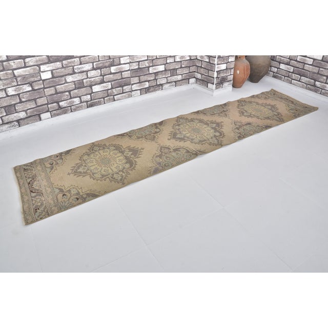 1950s Anatolian Low Pile Wool Carpet For Sale - Image 4 of 10