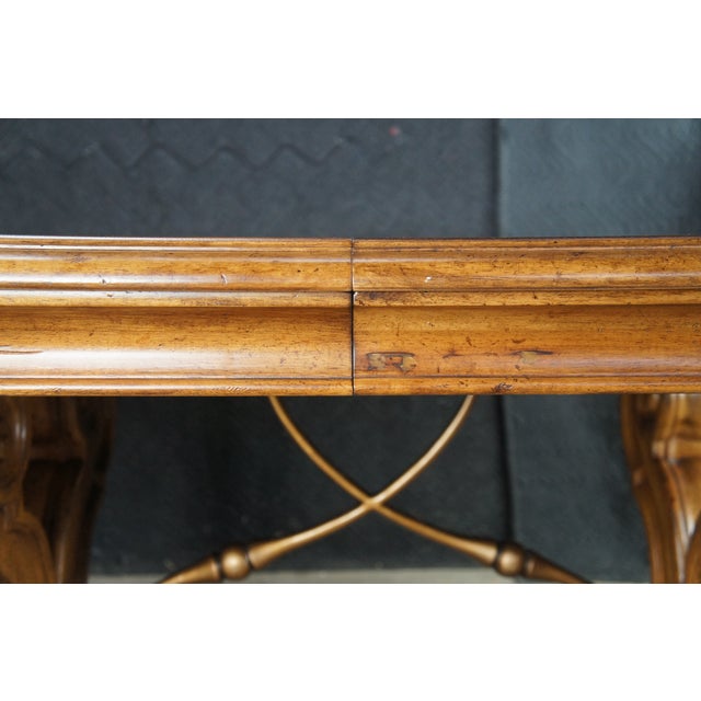 Attributed Thomasville Italian Hills of Tuscany Bibbiano Trestle Dining Table 118" For Sale - Image 10 of 17