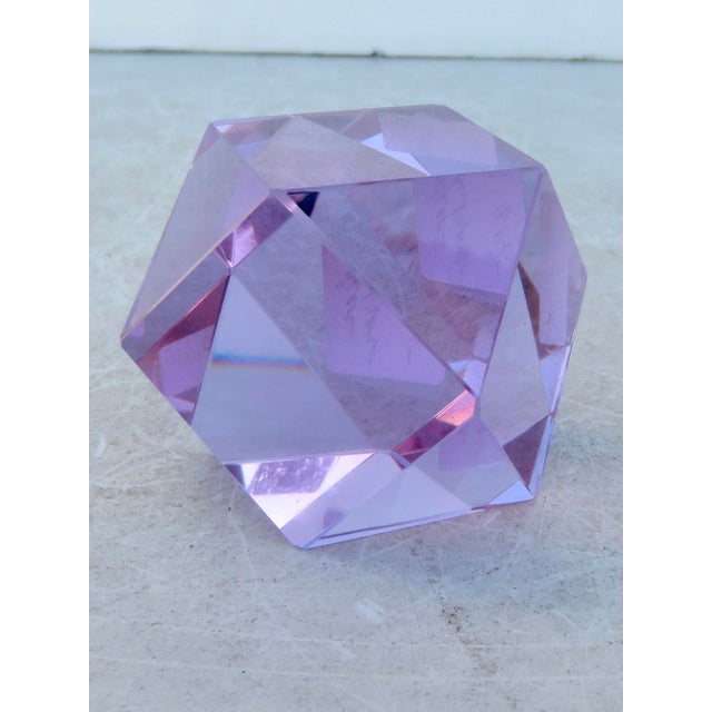 Early 21st Century Dodecahedron Amethyst Crystal Paperweight For Sale - Image 5 of 6