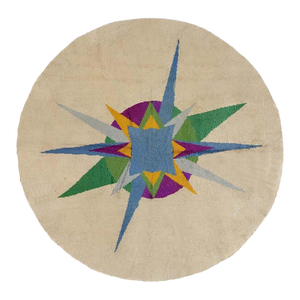Unique and Aesthetic Composed of Different Colors Round European Art Deco Rug