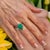 Natural Emerald Diamond Ring 7 14k White Gold 10.97 TCW Certified For Sale - Image 4 of 14