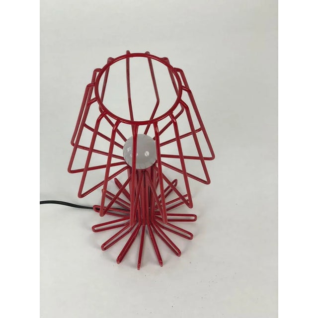 Small Italian Table Lamp in Red, 1990s For Sale - Image 3 of 6