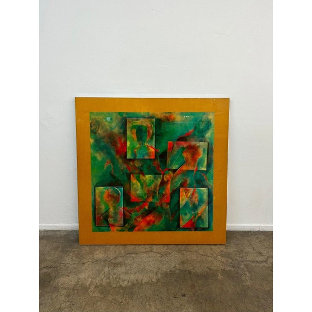 1980s 3D Lacquer Art on Wood Signed by Artist For Sale - Image 11 of 12