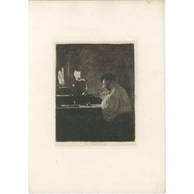 C.L. Dake, The Diamond Cleaver, 1888, Amsterdam Diamond Industry Etching For Sale - Image 10 of 10