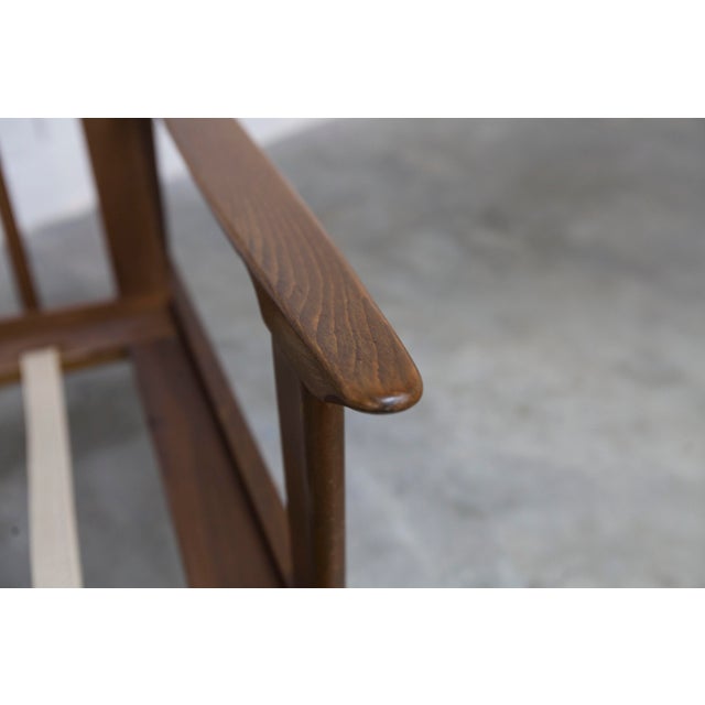 Brown Scandinavian Teak Armchair with Tartan Fabric, 1960s For Sale - Image 8 of 18