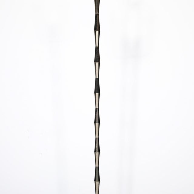 1960s Pair of MidCentury Geometric Polished Nickel & Gunmetal Floor Lamps by Gio Ponti For Sale - Image 12 of 15