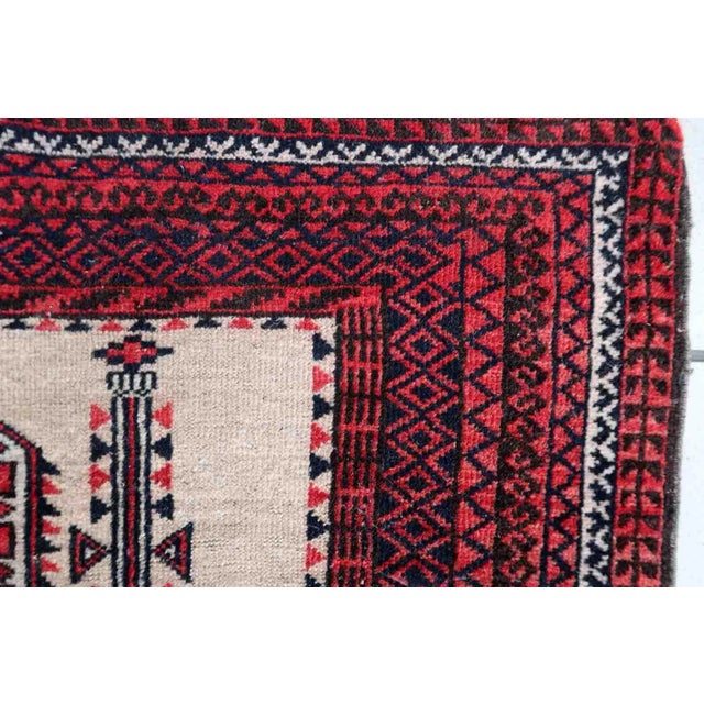 1910s 1910s Handmade Antique Afghan Baluch Prayer Rug 2.8' X 4.2' For Sale - Image 5 of 12