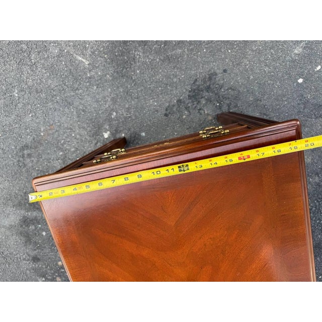 Brown Late 20th Century Pair of Chippendale Style Altavista Virginia Inlaid Side End Tables by Lanes For Sale - Image 8 of 18