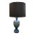 Blue Ceramic Openwork Tabletop Lamp With Top and Bottom Light Sources For Sale