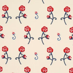 Schumacher X Backdrop Rhinestone Cowboy Embroidery Fabric In Poppy