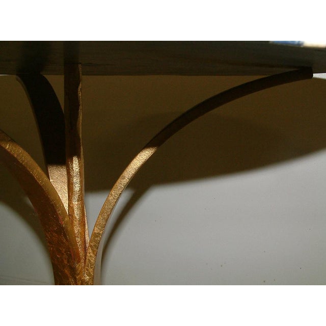 Metal 1998 Contemporary Forged and Gilt Gold Steel and Black Marble Occasional Table by Maurice Beane Studios For Sale - Image 7 of 8