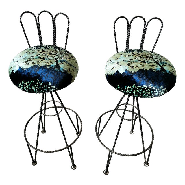 Mid-Century Stools, Spain, 1970, Set of 2 For Sale