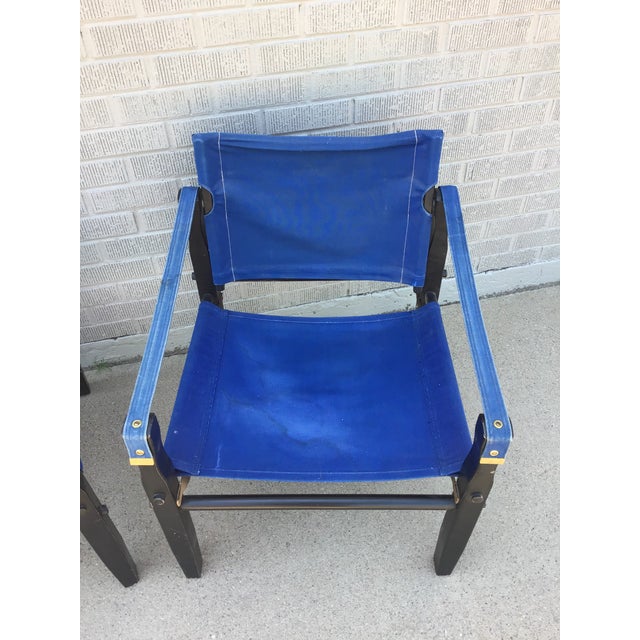 1960s Blue Safari Folding Chairs by Gold Medal Folding Furniture