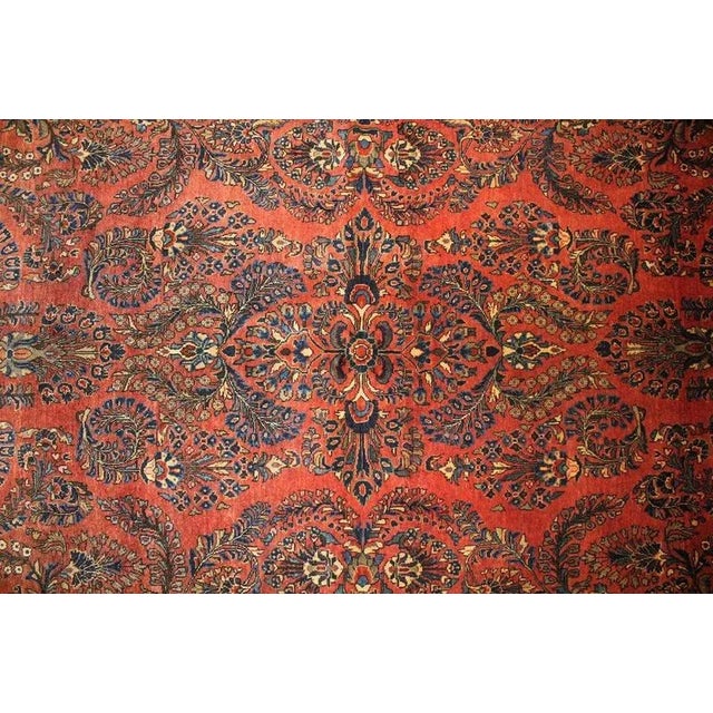 Red Antique Middle Eastern Sarough Rug For Sale - Image 8 of 10