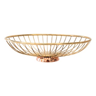 Bread Basket in Brass and Copper, Vienna, Austria, 1960s For Sale
