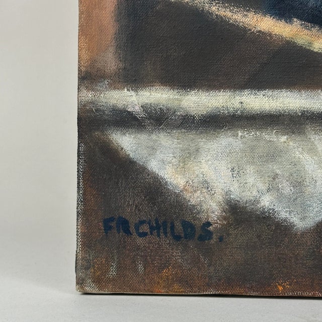 Frederick Childs (1908-1978) - Modernist “Trompe De L’œil” Still Life, Signed (C. 1955, Oil on Canvas) For Sale - Image 4 of 4