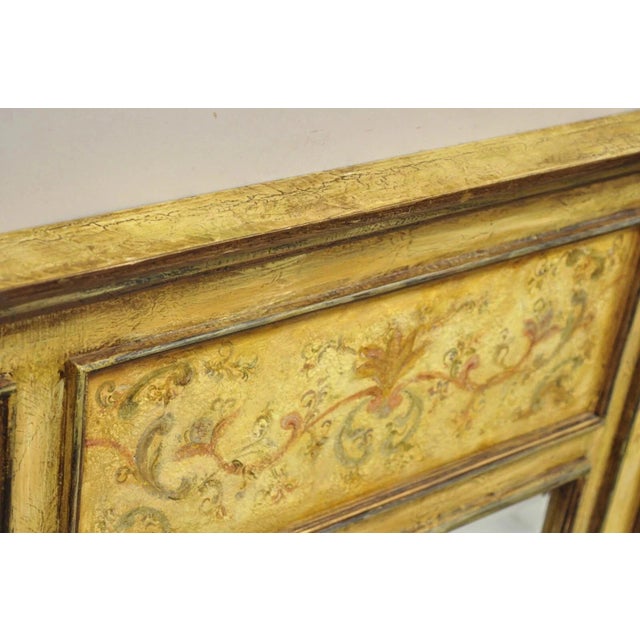 Wood Contemporary Shabby and Chic Italian Tuscan Distress Painted Trumeau Wall Mirror For Sale - Image 7 of 10