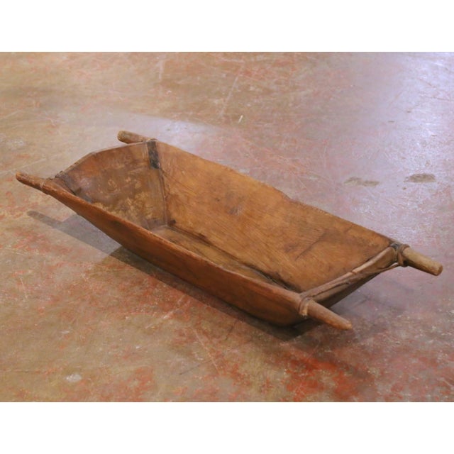 Late 19th Century 19th Century French Elm Dough Bowl With Hand-Carved Handle For Sale - Image 5 of 8
