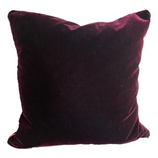 Deep Burgundy Velvet Throw Pillow Cover For Sale