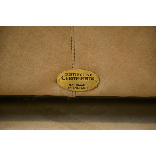 Vintage English Chesterfield Sofa in Beige Leather, 1990s For Sale - Image 4 of 15
