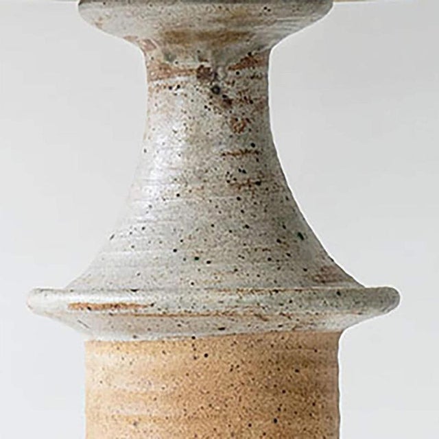 Ceramic Greige Terracotta Table Lamp by R. Houben, 1970 For Sale - Image 6 of 12