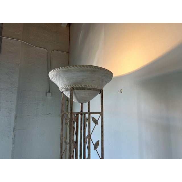 1980's Postmodern - Style Sculptural Metal and Plaster Torchiere Floor Lamp/ Sold For Sale - Image 12 of 13