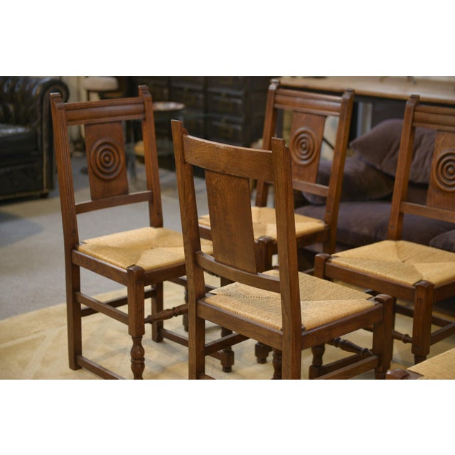 Brutalist Oak Chairs, 1950s, Set of 6 For Sale - Image 4 of 15