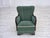 1960s Danish Armchair in Green and Beige Furniture Wool, 1960s For Sale - Image 5 of 18