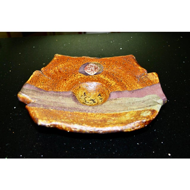 Brutalist Brutalist Trinket Tray in Glazed Stoneware by Michel Delmotte, Strasbourg, 1984 For Sale - Image 3 of 10