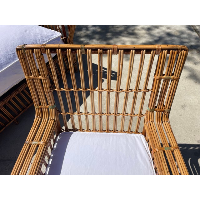 Antique Stick Wicker Sofa & Lounge Chairs, a Set of 3 Attributed to Heywood Wakefield For Sale - Image 11 of 15