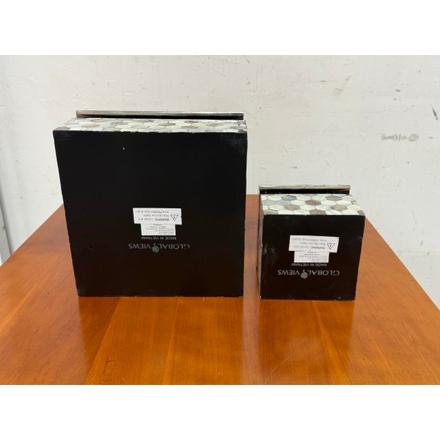 Global Views Mother of Pearl Boxes, Set of Two For Sale - Image 11 of 12
