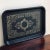 Offering a beautiful late 20th century black & gold tole tray with elegant classical scrollwork. A nice deep tray --...