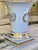 Ceramic Mid-Century French Blue With Gold Gilt Fragonard Motif Vase For Sale - Image 7 of 18