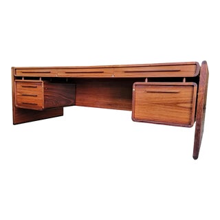 Rosewood Danish Modern Executive Desk by Drylund For Sale