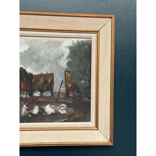 Jeams, Cabin by the Water, 1960s, Oil Painting on Panel, Framed For Sale - Image 10 of 18