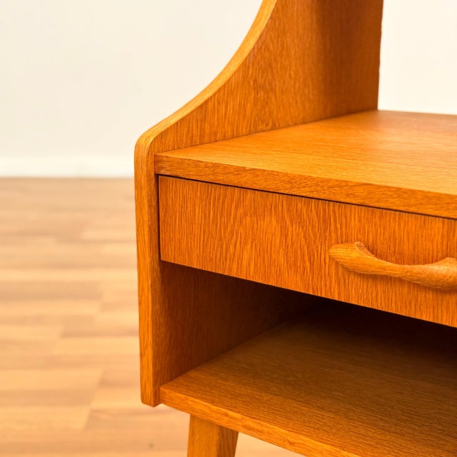 Vintage Swedish Side Table in Oak, 1950s For Sale - Image 8 of 10