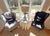 Blue A Pair of Custom Blue Wingback Chairs Blue Herringbone by Mitchell Gold & Bob Williams / Navy Blue Linen by Restoration Hardware For Sale - Image 8 of 18