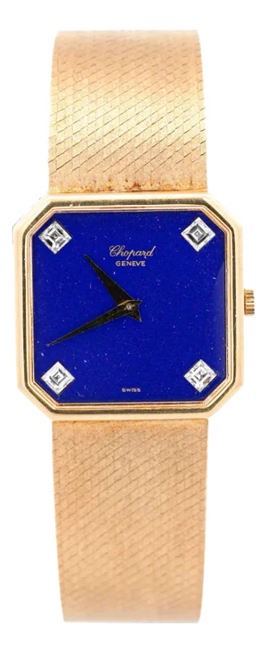 Chopard Blue Lapis Lazuli 18k Gold 26mm Vintage Watch Circa 1970s