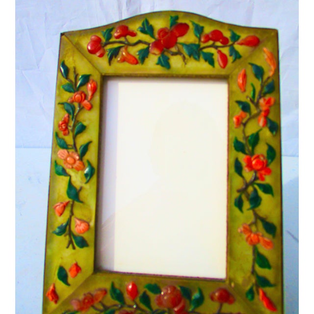 Chinese Carved Jade, Carnelian, and Coral Photo Frame Chairish