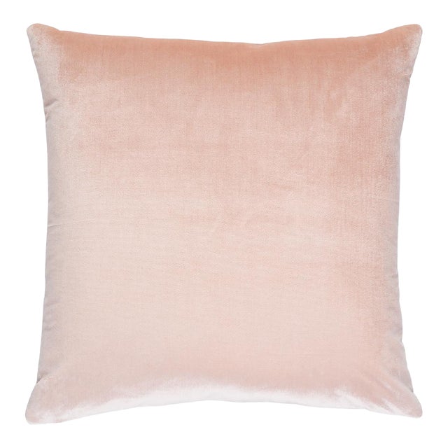 Schumacher Venetian Silk Velvet Pillow 22" in Petal For Sale