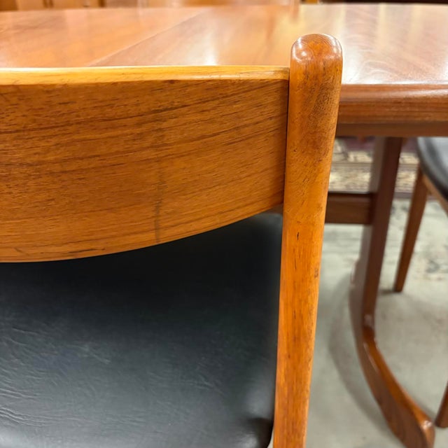 Danish Teak Vintage Low Back Dining Chairs With New Foam and Vinyl - Set of 4 For Sale - Image 9 of 14