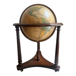 Lighted Replogle Heirloom 16 Inch Globe on Stand, C. 1970's For Sale