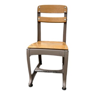 Children’s School Chair Metal With Wood For Sale
