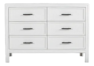 Bermuda Six-Drawer Dresser - White