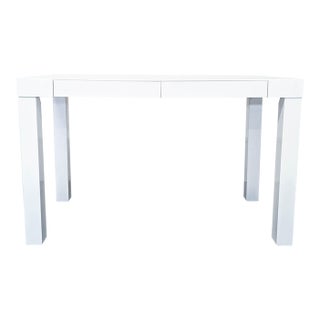 West Elm White Modern Desk With Sleek Minimalist Design For Sale