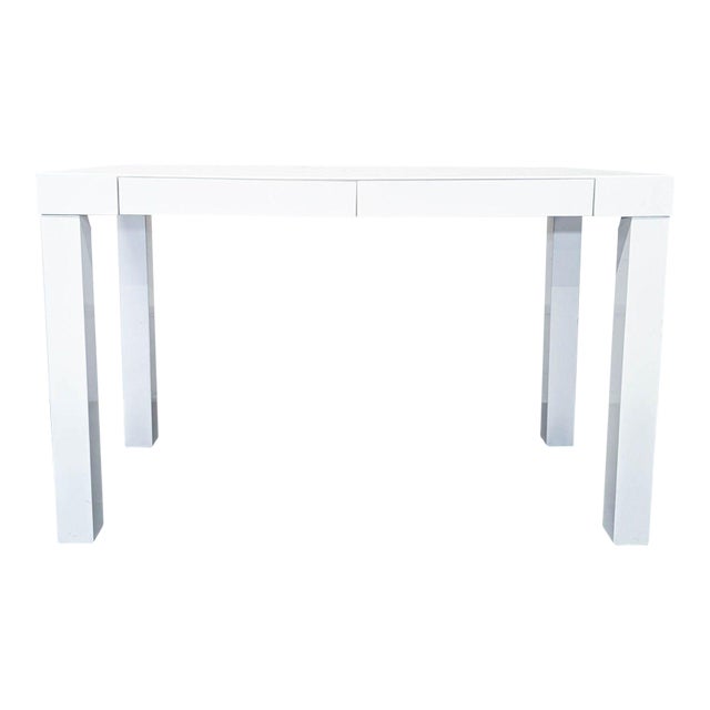 West Elm White Modern Desk With Sleek Minimalist Design For Sale